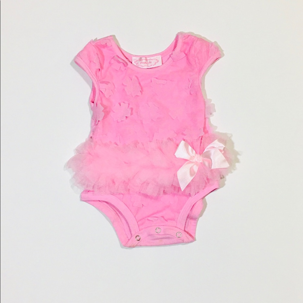 POPATU Pedal Ruffled Onesie-Pink